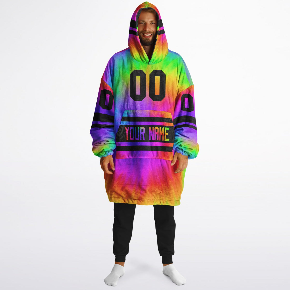 Tie Dye & Black Superfan Reversible
