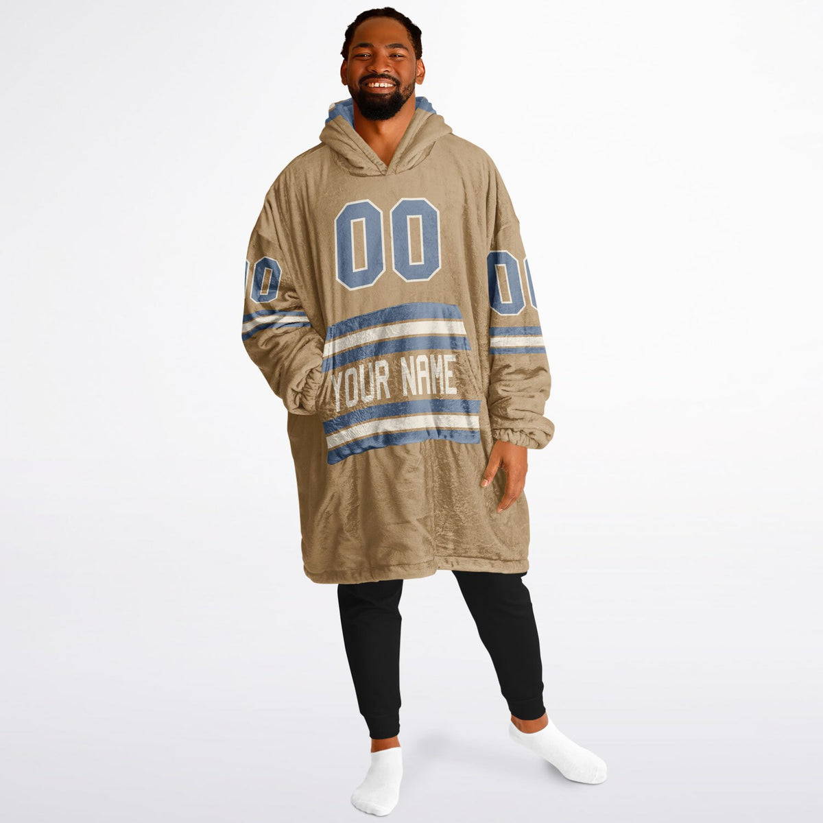Slate Blue Cream Camel Superfan Reversible