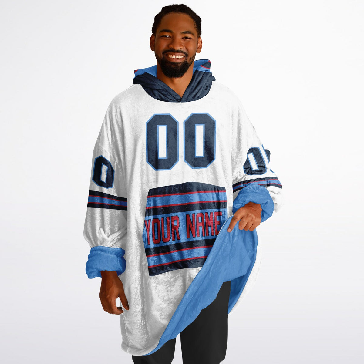 Light Blue/Navy/Red Superfan Reversible