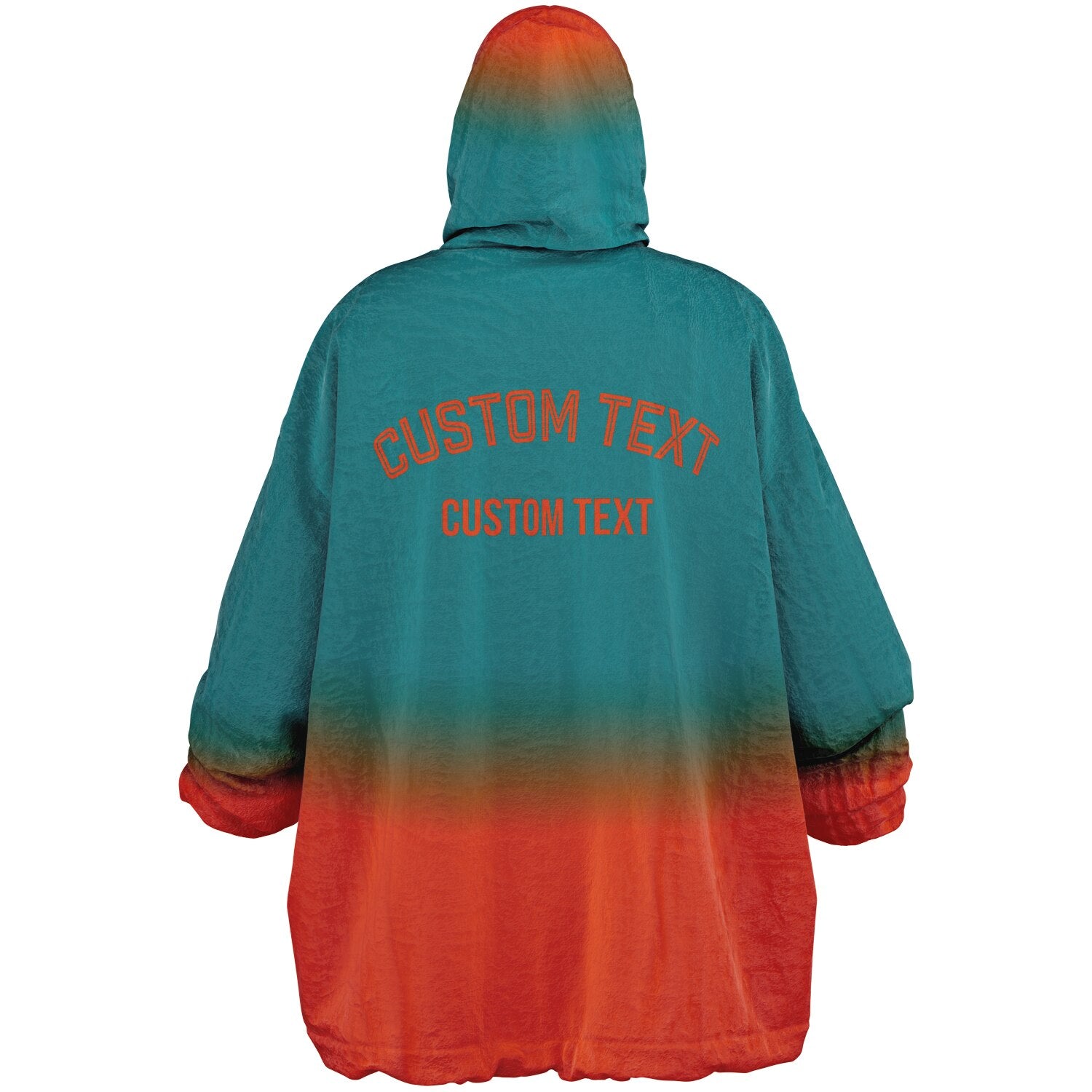Aqua and orange reversible snug hoodie with soft interior lining and casual everyday style for football fans.