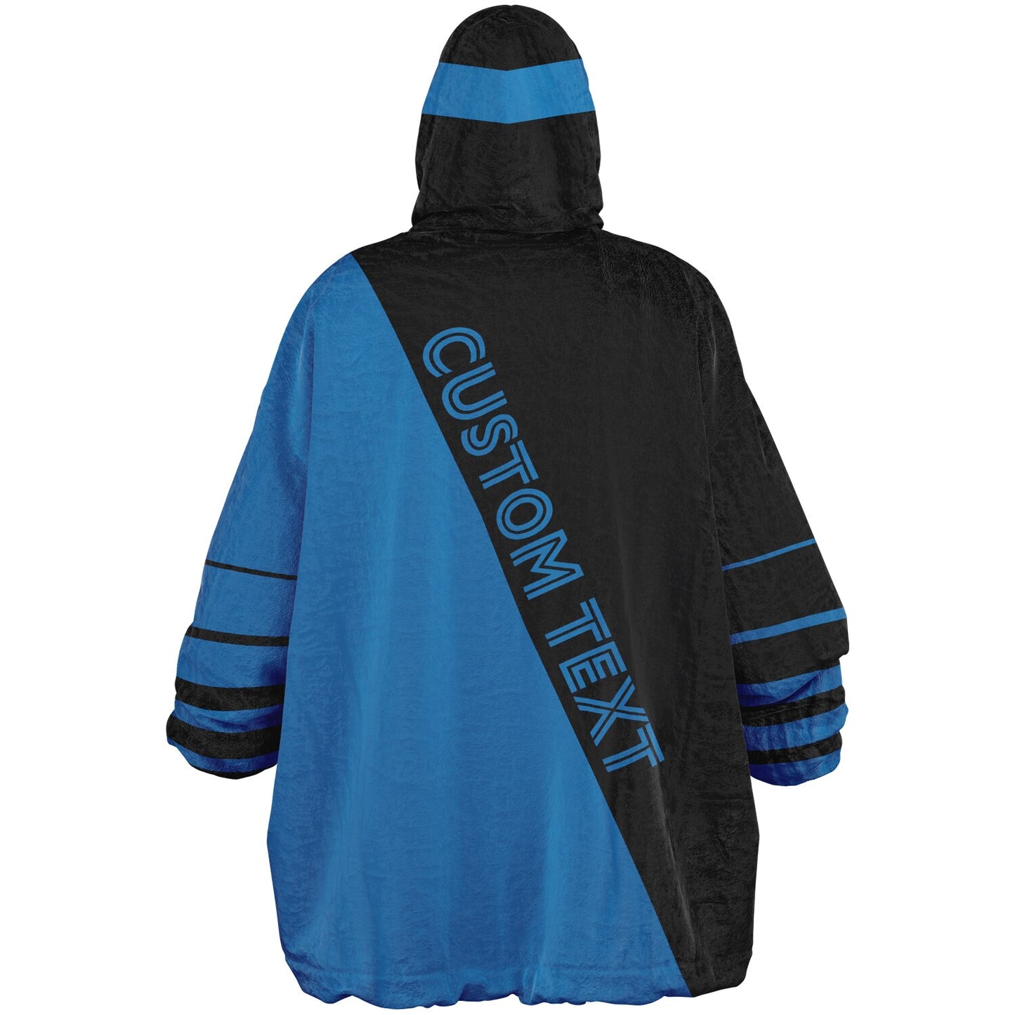 Black and blue reversible snug hoodie with soft interior lining and casual everyday style for football fans.