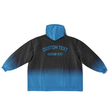 Black and blue reversible snug hoodie with soft interior lining and casual everyday style for football fans.