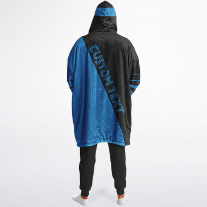 Black and blue reversible snug hoodie with soft interior lining and casual everyday style for football fans.