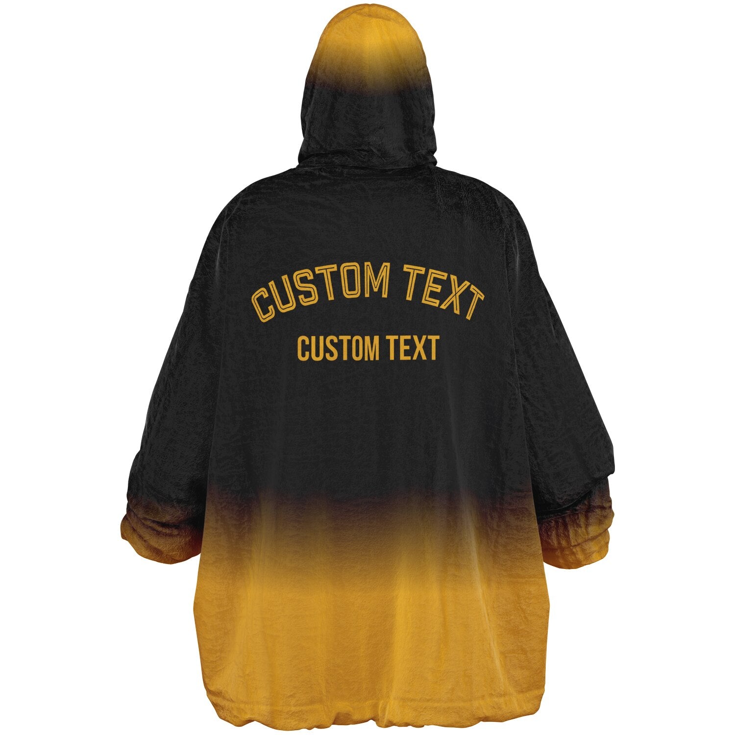 Black and gold reversible snug hoodie with soft interior lining and casual everyday style for football fans.