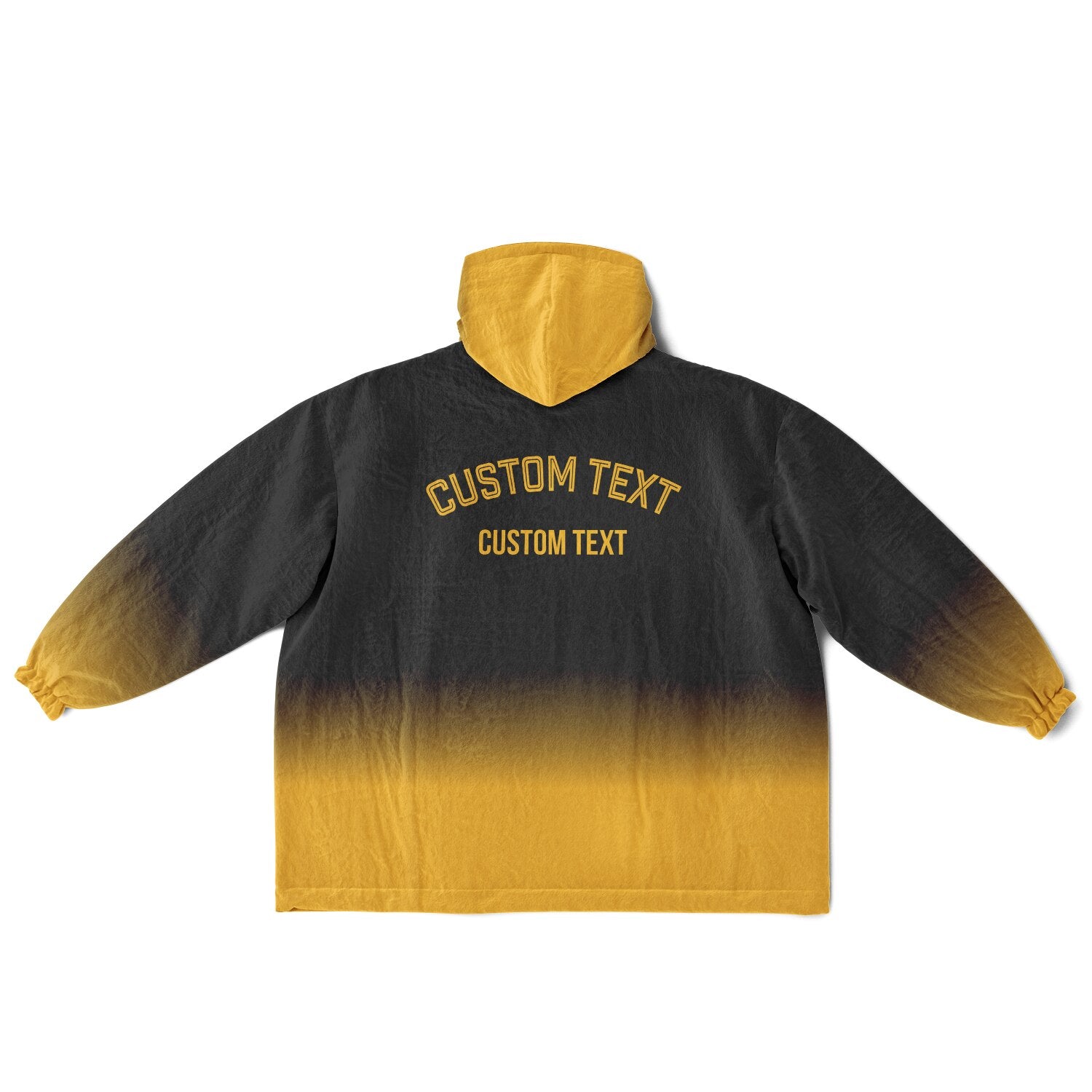 Black and gold reversible snug hoodie with soft interior lining and casual everyday style for football fans.