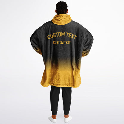 Black and gold reversible snug hoodie with soft interior lining and casual everyday style for football fans.