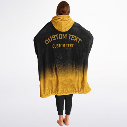 Black and gold reversible snug hoodie with soft interior lining and casual everyday style for football fans.