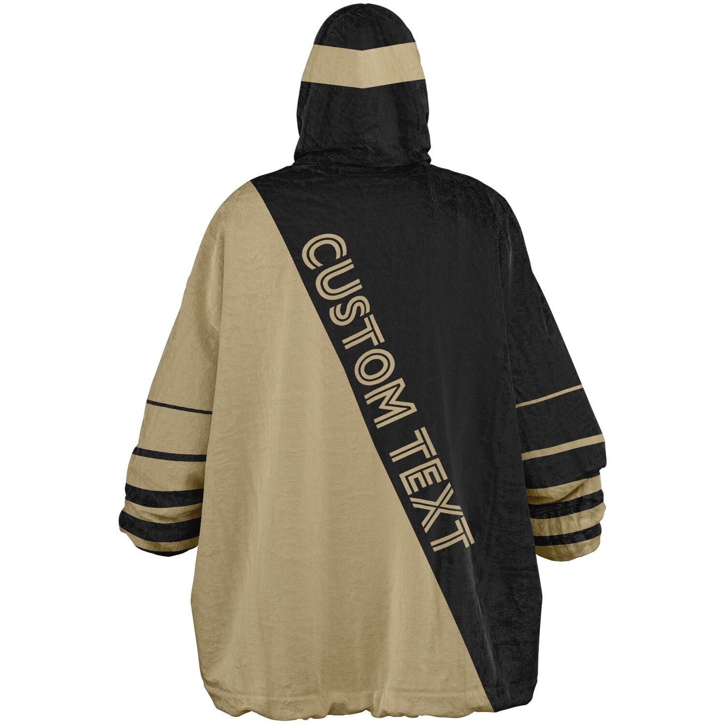 Black and old gold reversible snug hoodie with soft interior lining and casual everyday style for football fans.