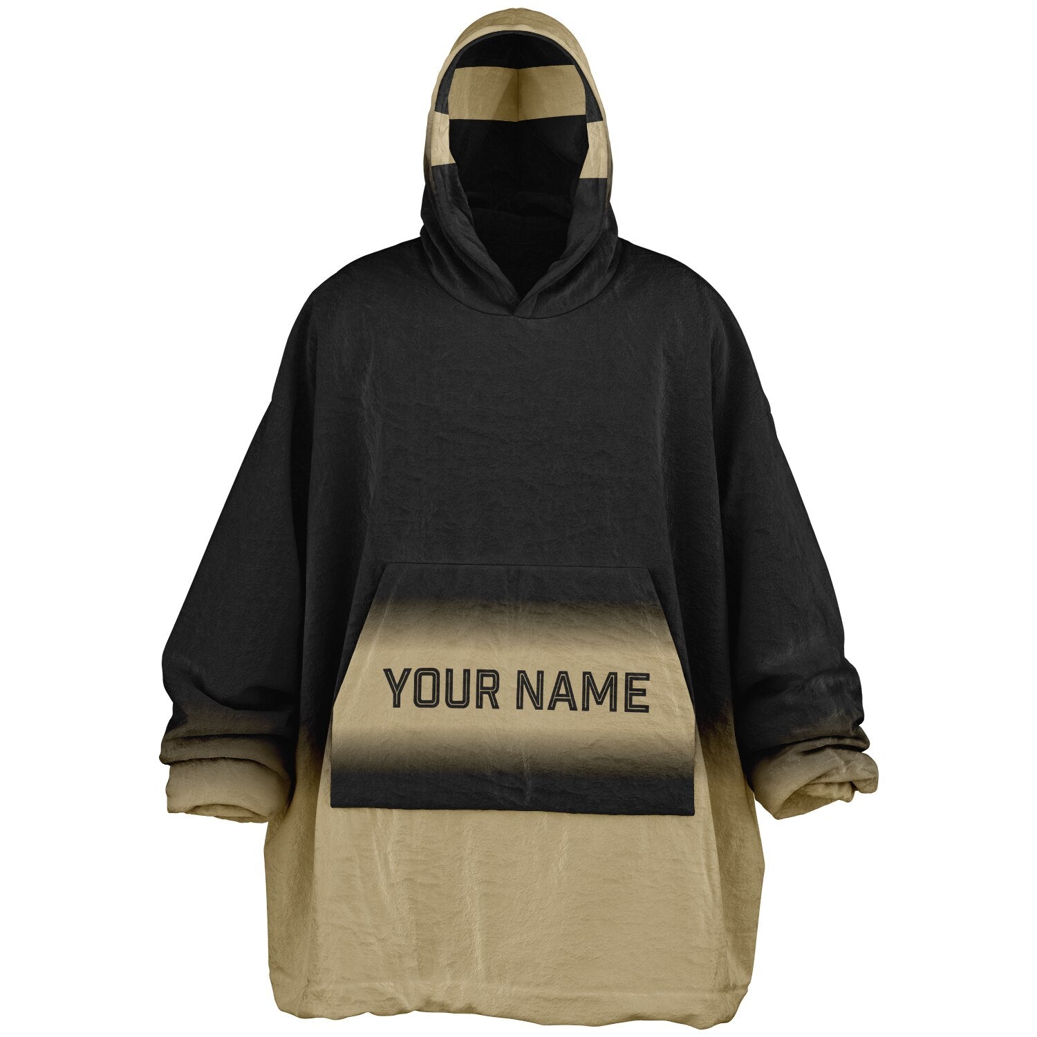 Black and old gold reversible snug hoodie with soft interior lining and casual everyday style for football fans.
