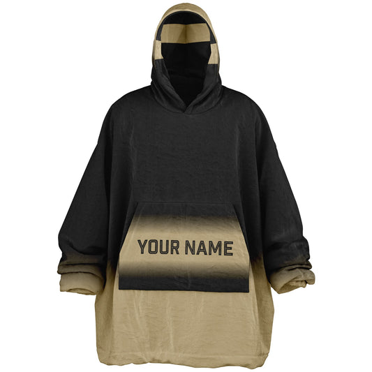 Black and old gold reversible snug hoodie with soft interior lining and casual everyday style for football fans.
