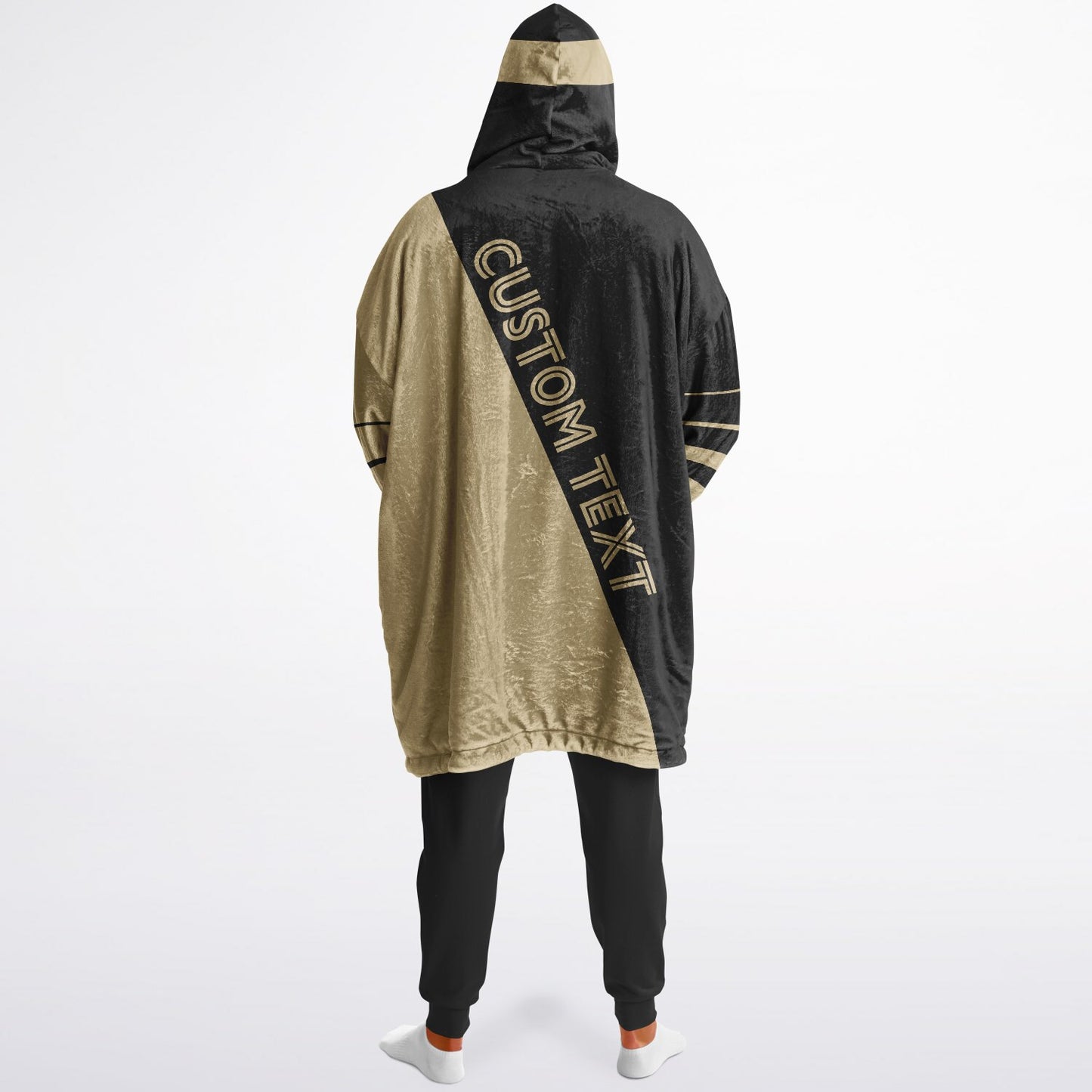 Black and old gold reversible snug hoodie with soft interior lining and casual everyday style for football fans.
