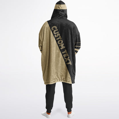 Black and old gold reversible snug hoodie with soft interior lining and casual everyday style for football fans.