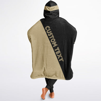 Black and old gold reversible snug hoodie with soft interior lining and casual everyday style for football fans.