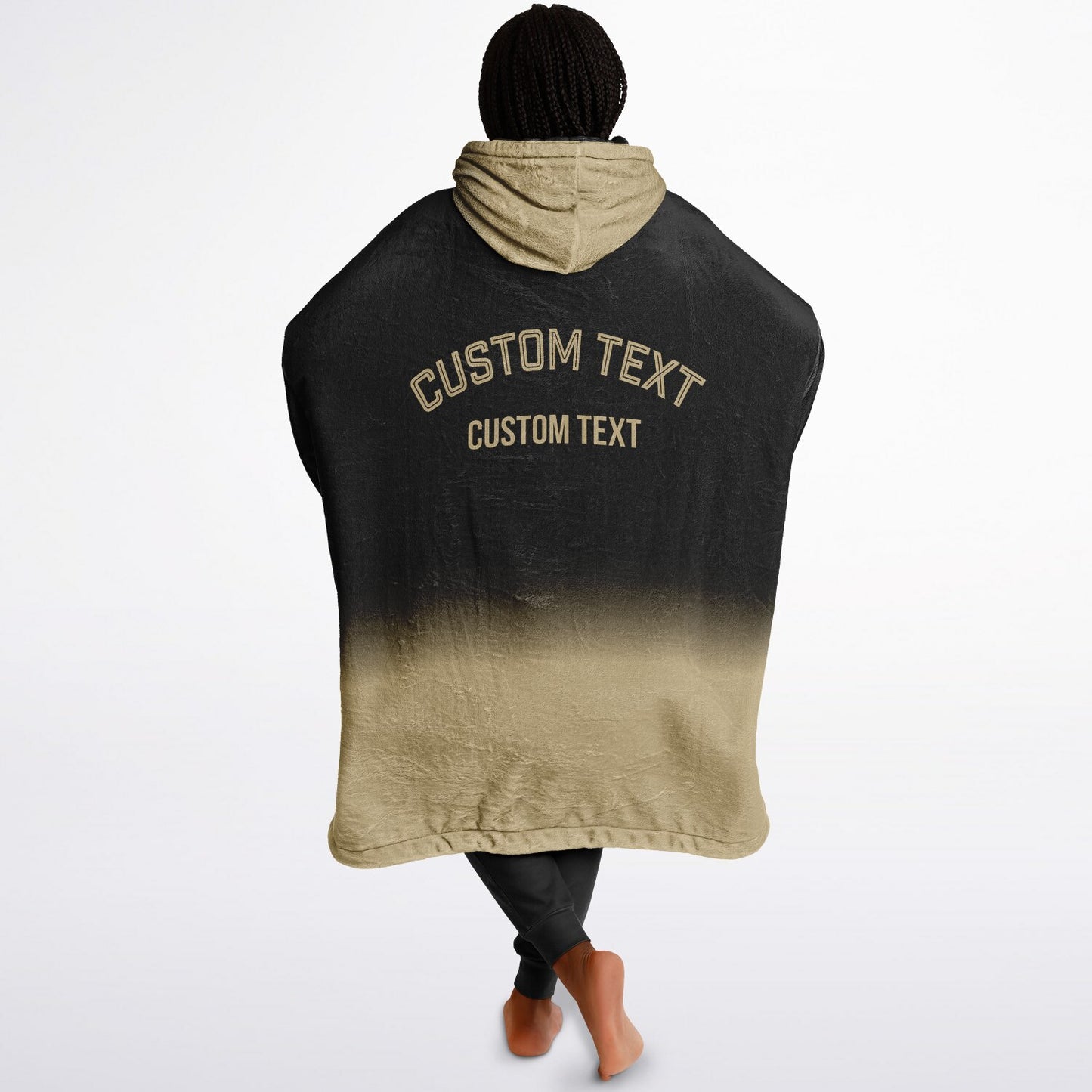 Black and old gold reversible snug hoodie with soft interior lining and casual everyday style for football fans.