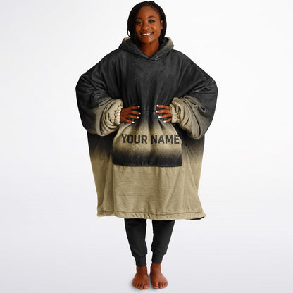 Black and old gold reversible snug hoodie with soft interior lining and casual everyday style for football fans.