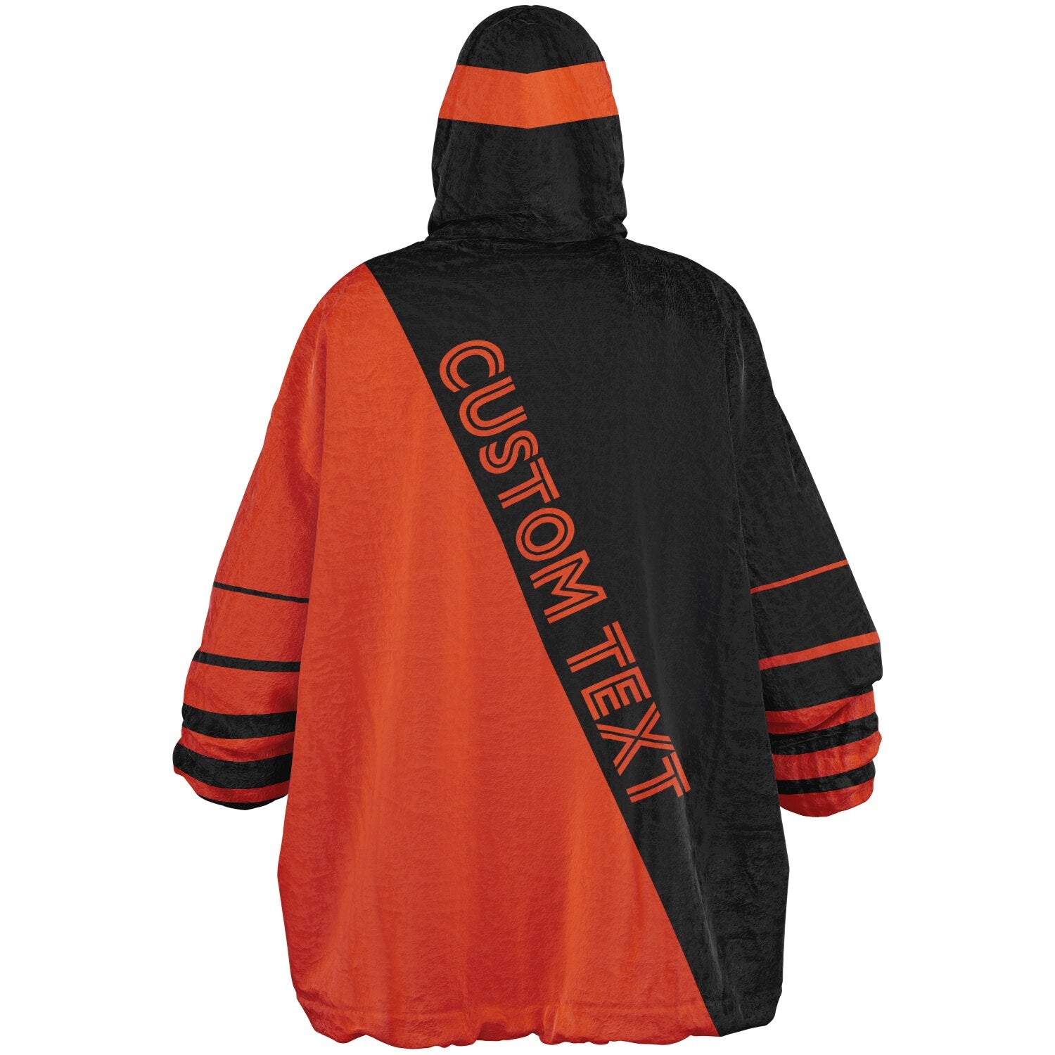 Black and orange reversible snug hoodie with soft interior lining and casual everyday style for football fans.