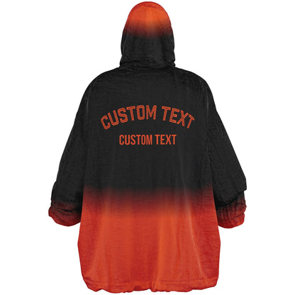 Black and orange reversible snug hoodie with soft interior lining and casual everyday style for football fans.