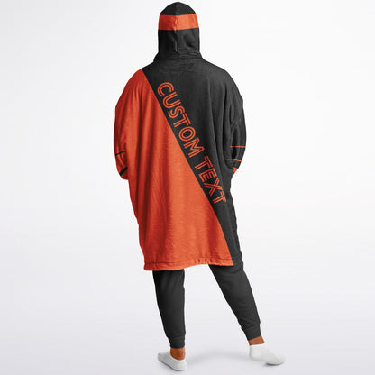 Black and orange reversible snug hoodie with soft interior lining and casual everyday style for football fans.