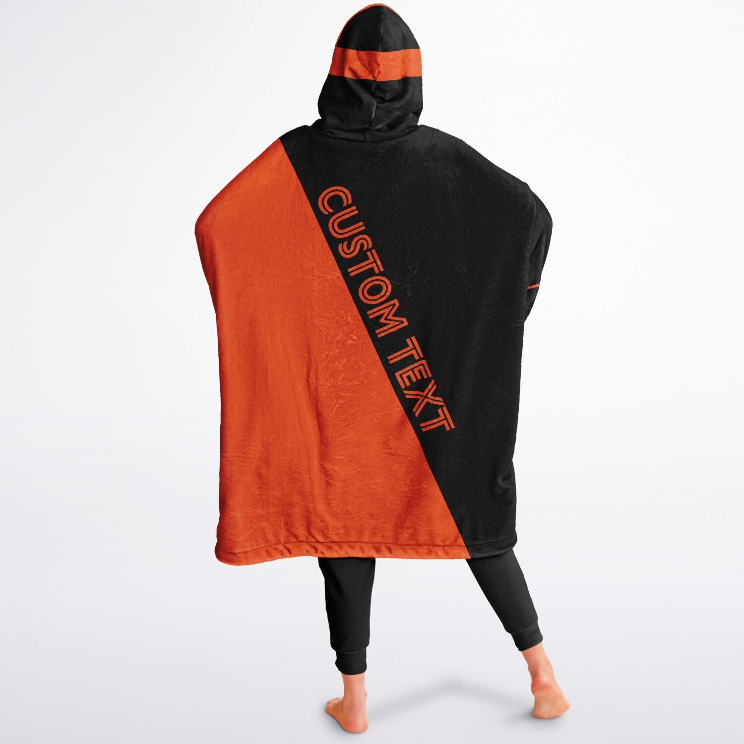 Black and orange reversible snug hoodie with soft interior lining and casual everyday style for football fans.