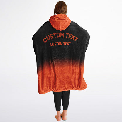 Black and orange reversible snug hoodie with soft interior lining and casual everyday style for football fans.