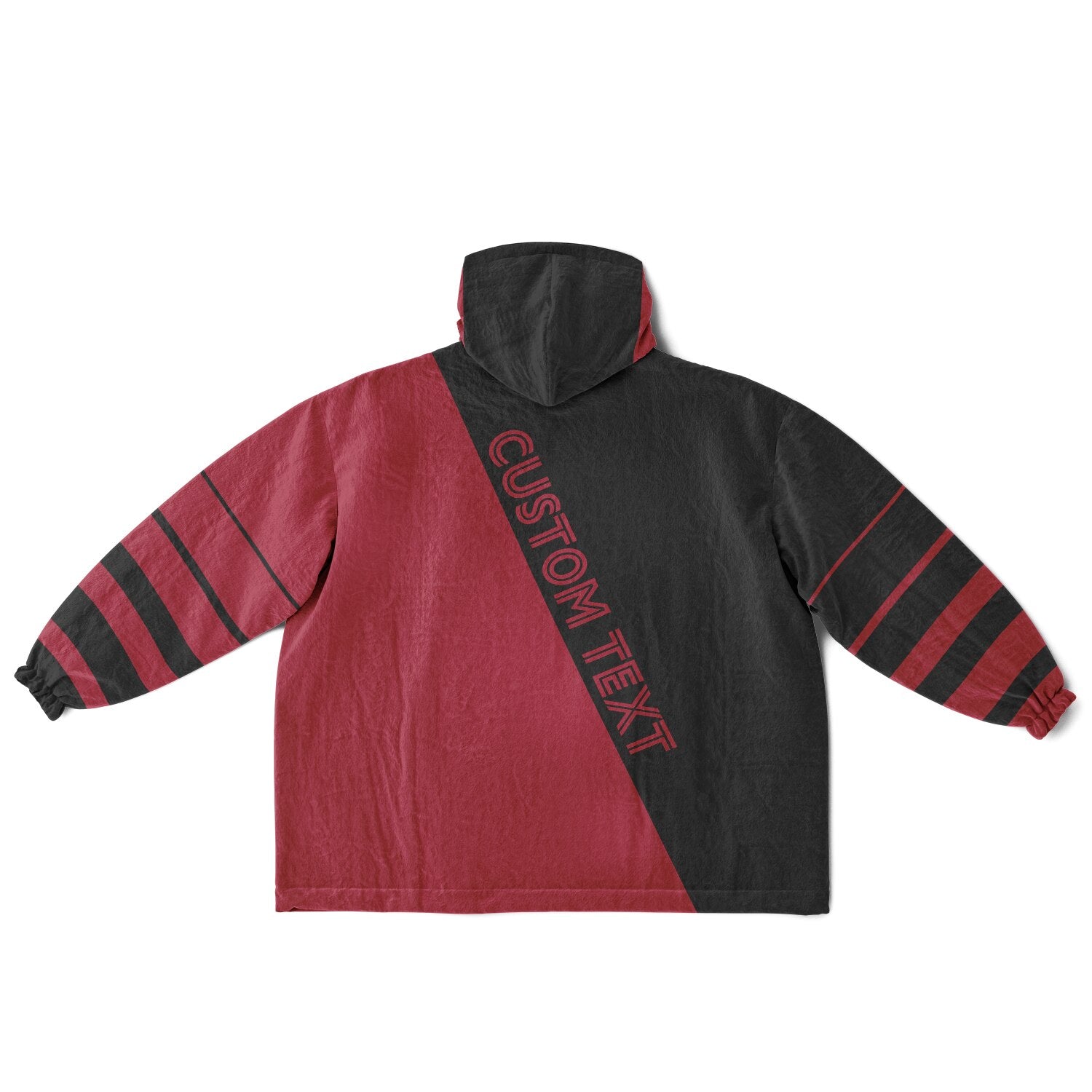 Black and red reversible snug hoodie with soft interior lining and casual everyday style for football fans.