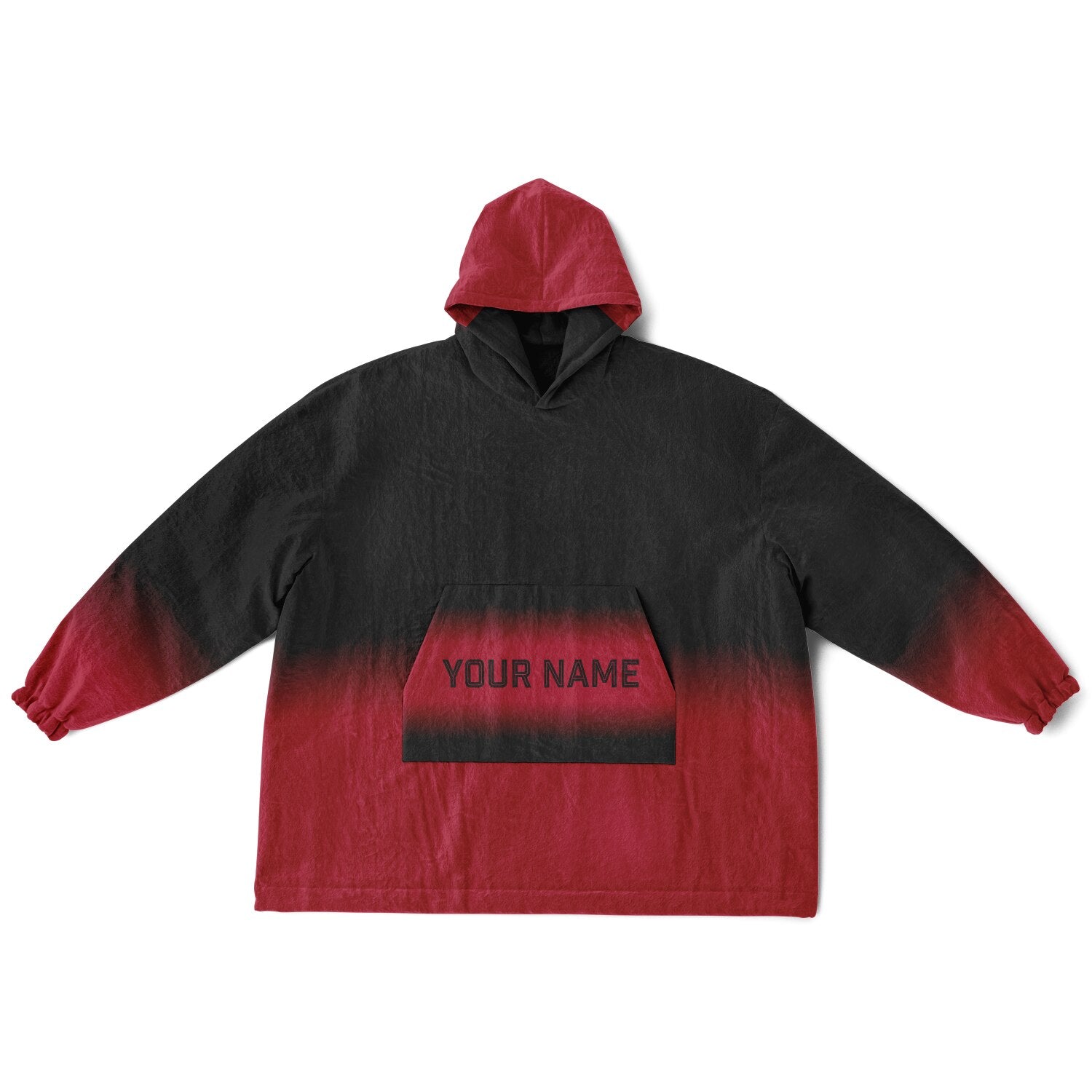 Black and red reversible snug hoodie with soft interior lining and casual everyday style for football fans.