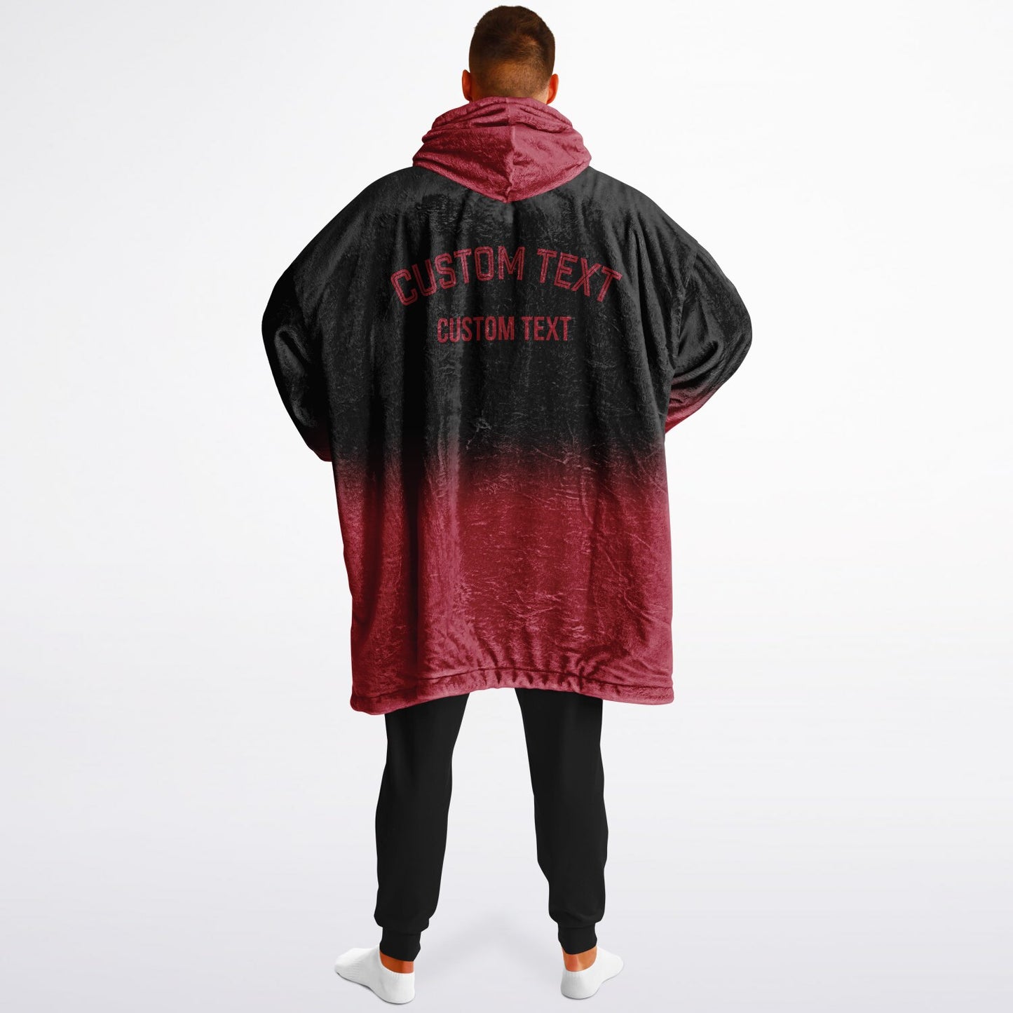 Black and red reversible snug hoodie with soft interior lining and casual everyday style for football fans.