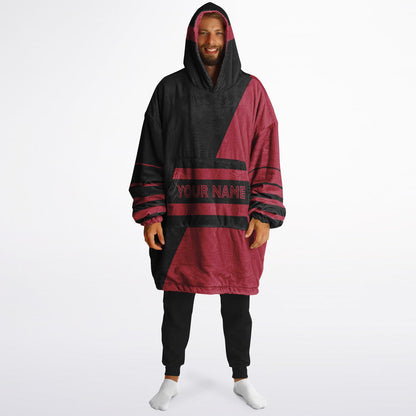 Black and red reversible snug hoodie with soft interior lining and casual everyday style for football fans.