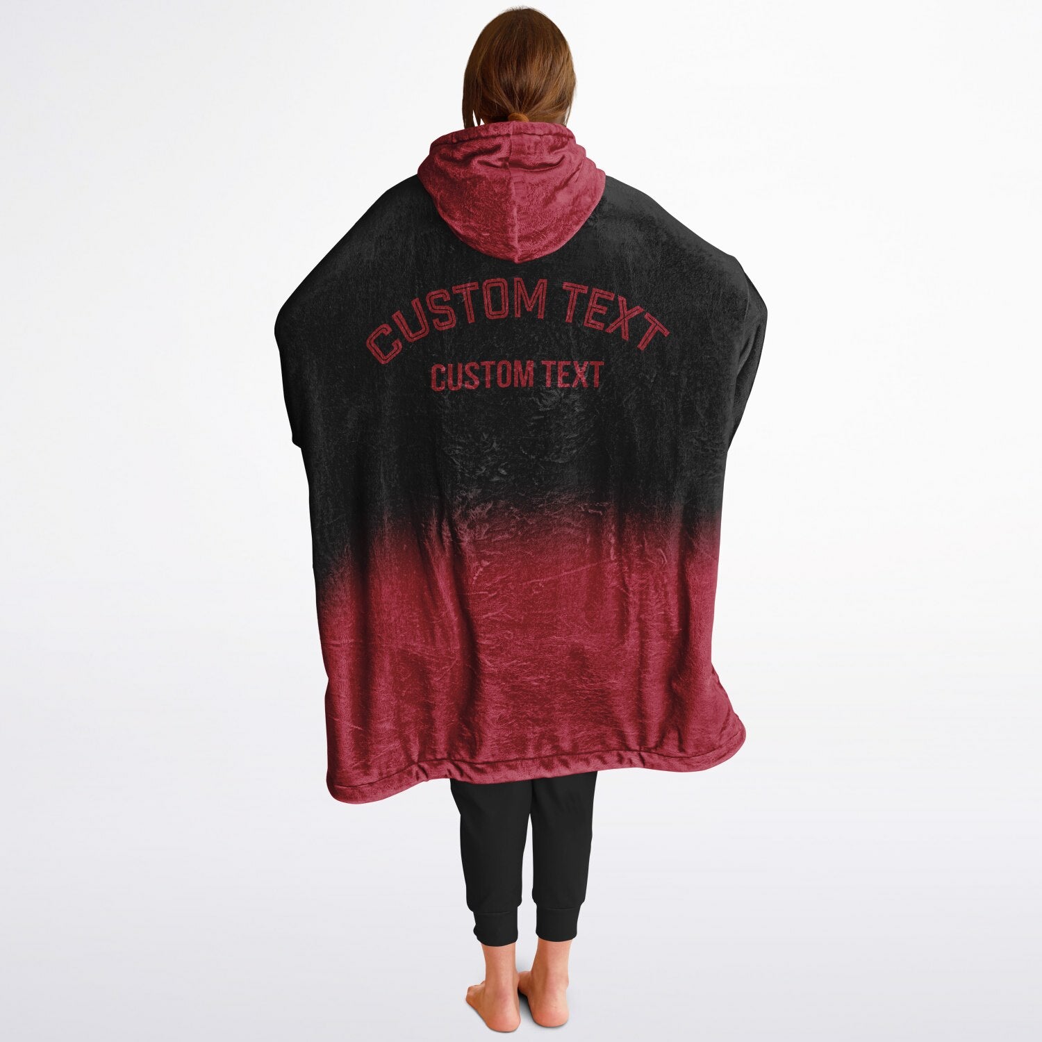 Black and red reversible snug hoodie with soft interior lining and casual everyday style for football fans.