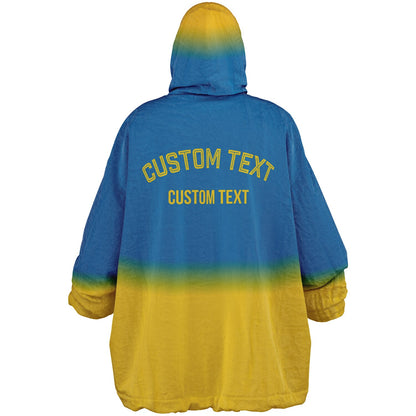 Blue and gold reversible snug hoodie with soft interior lining and casual everyday style for football fans.