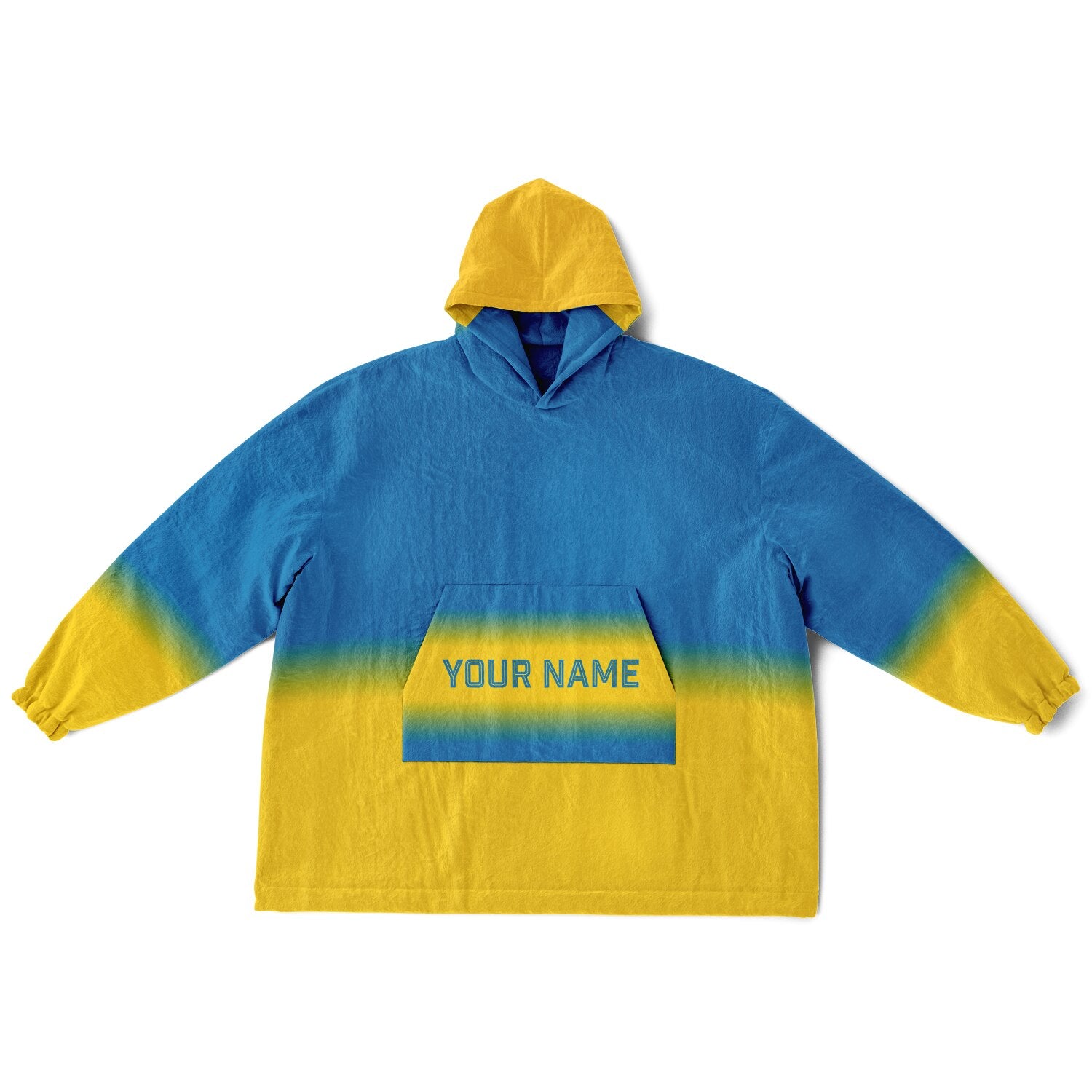 Blue and gold reversible snug hoodie with soft interior lining and casual everyday style for football fans.