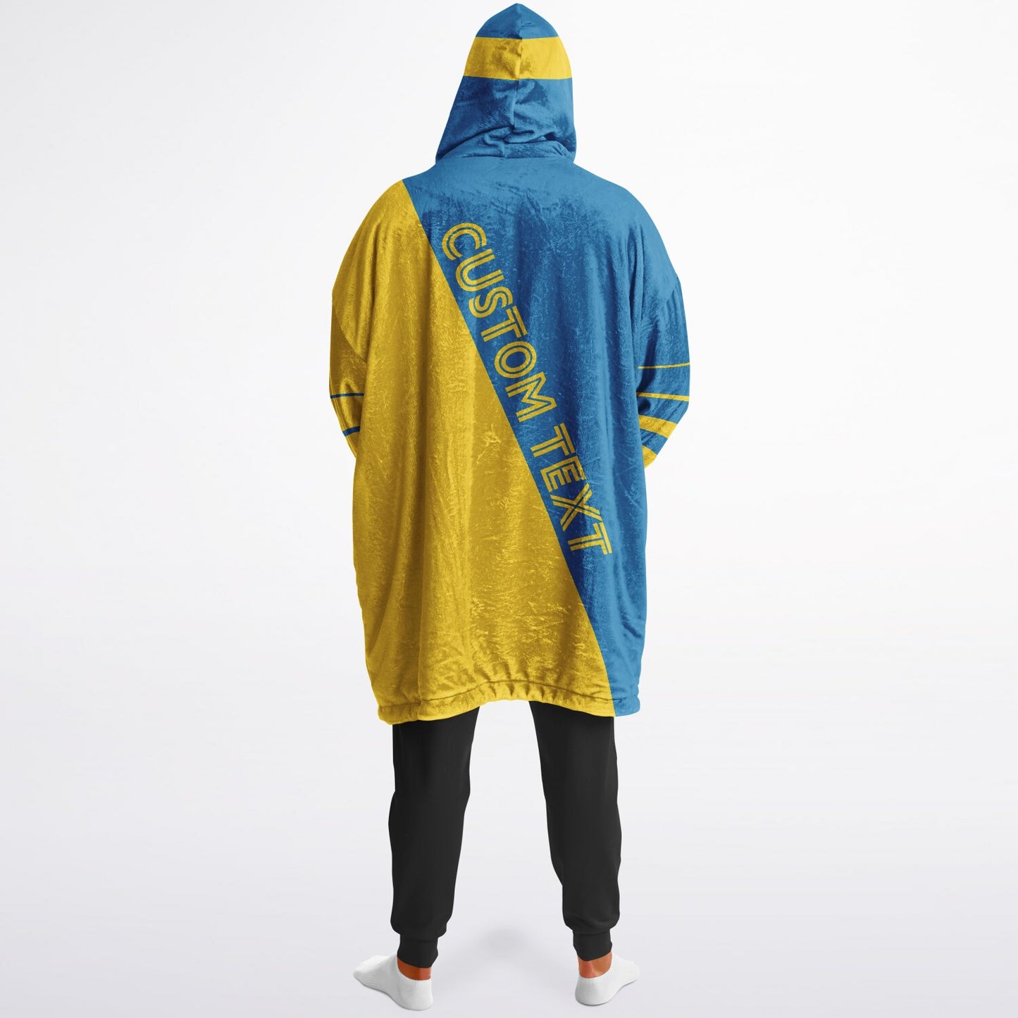 Blue and gold reversible snug hoodie with soft interior lining and casual everyday style for football fans.