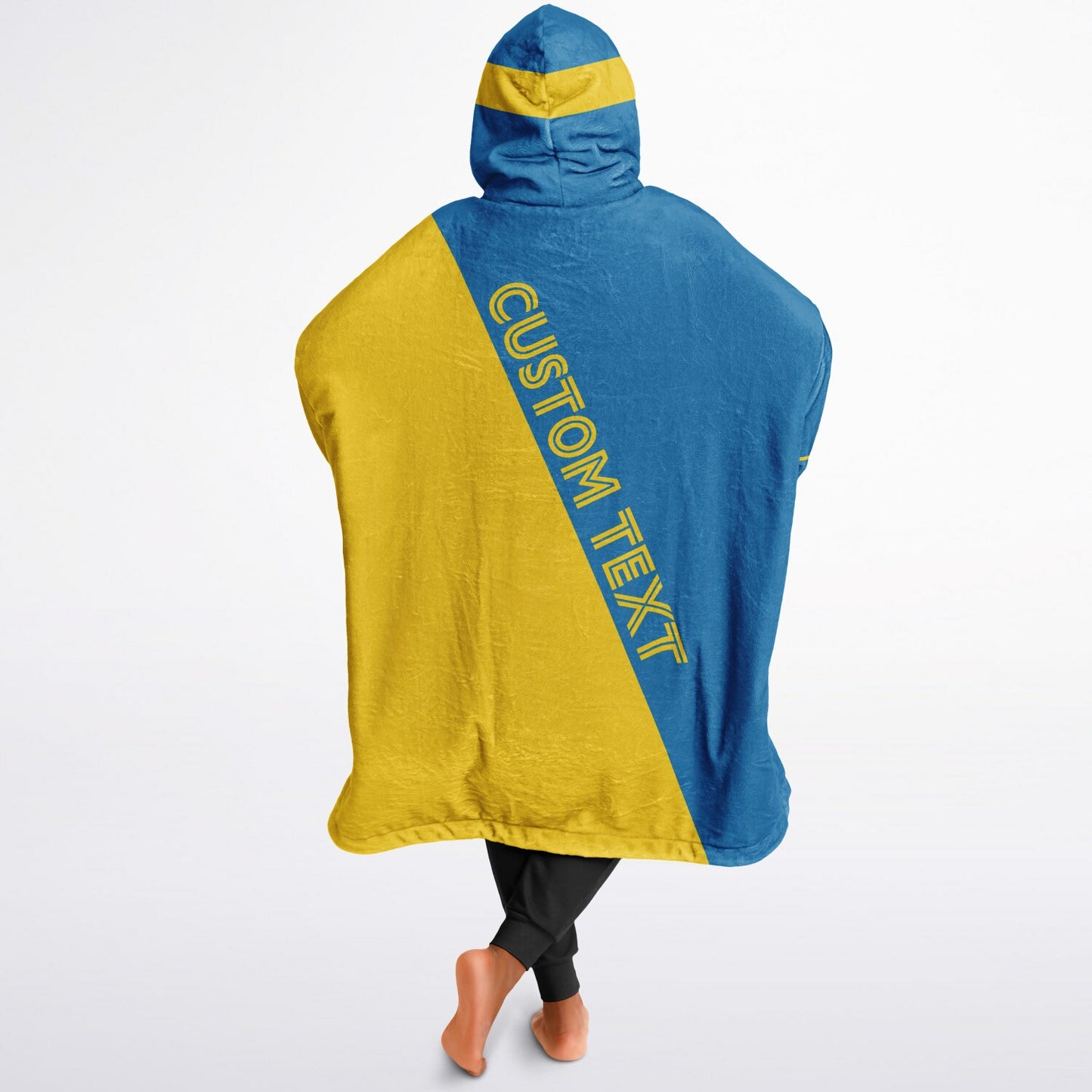 Blue and gold reversible snug hoodie with soft interior lining and casual everyday style for football fans.