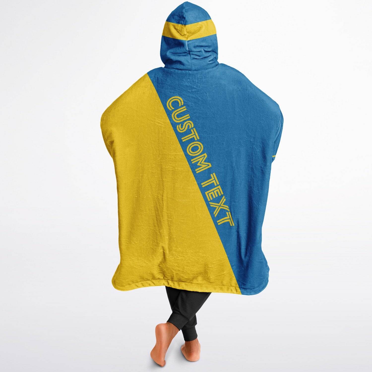 Blue and gold reversible snug hoodie with soft interior lining and casual everyday style for football fans.