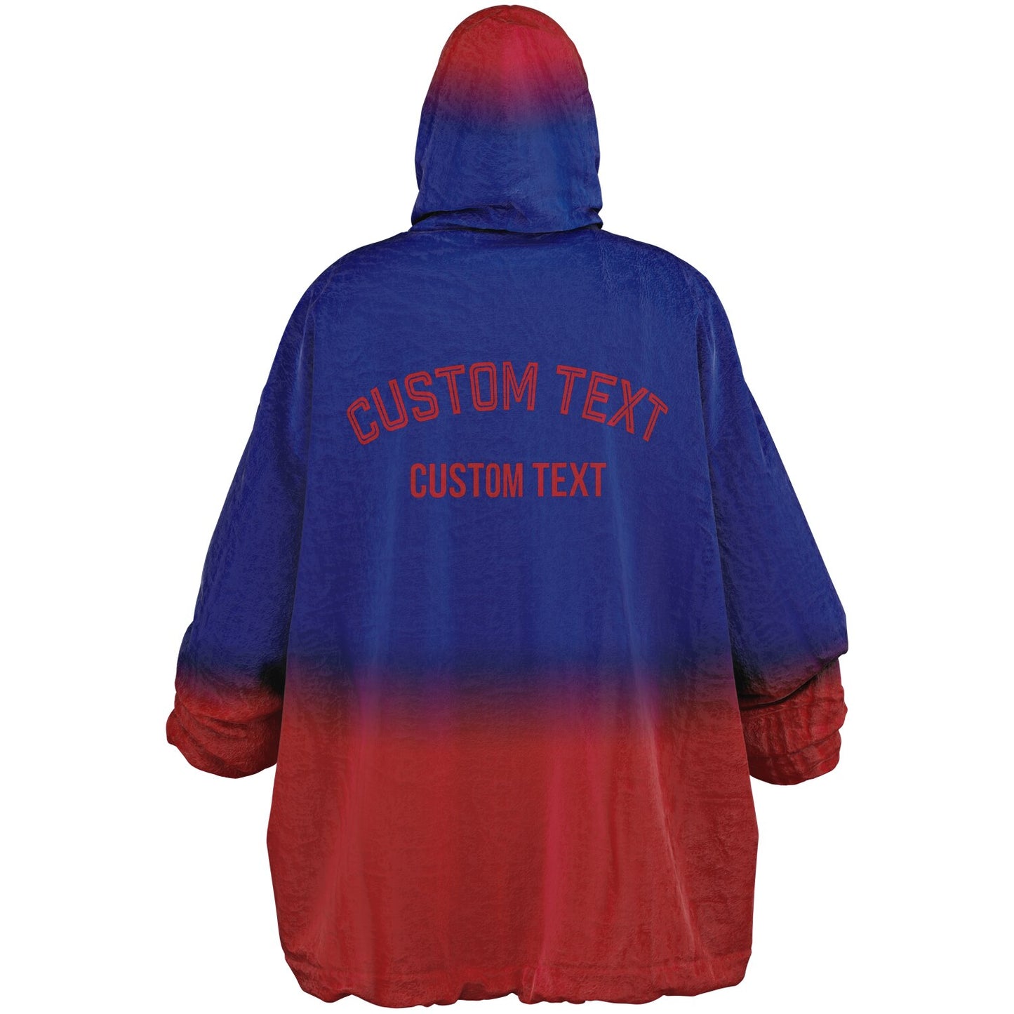 Blue and red reversible snug hoodie with soft interior lining and casual everyday style for football fans.