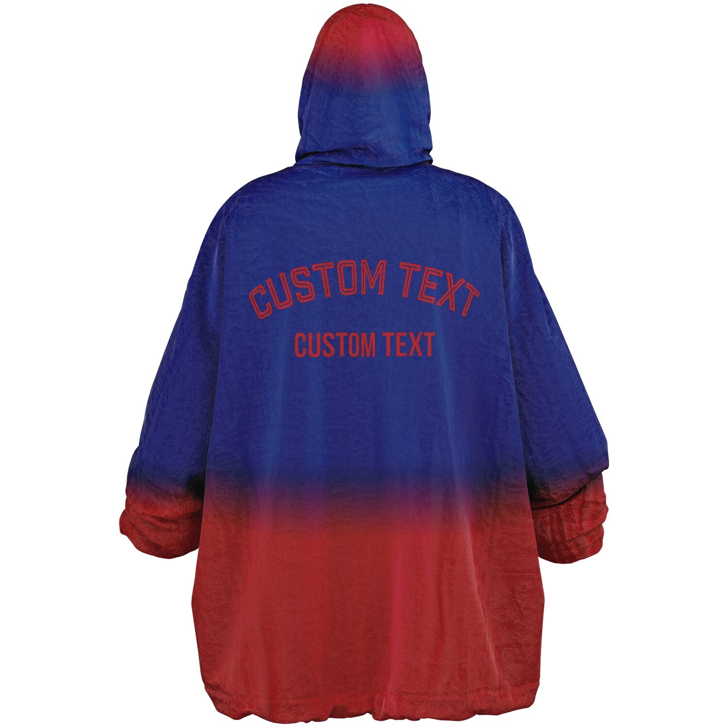 Blue and red reversible snug hoodie with soft interior lining and casual everyday style for football fans.