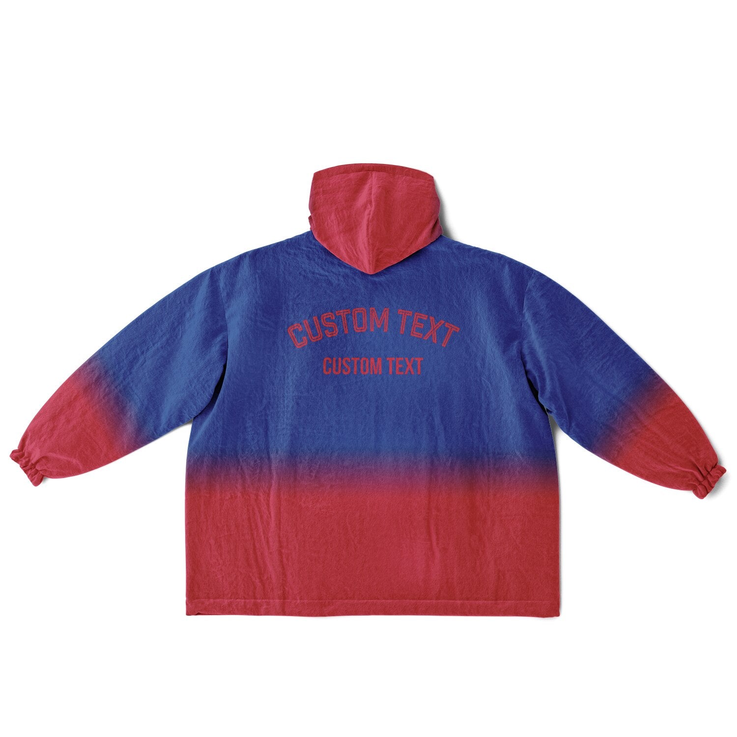 Blue and red reversible snug hoodie with soft interior lining and casual everyday style for football fans.