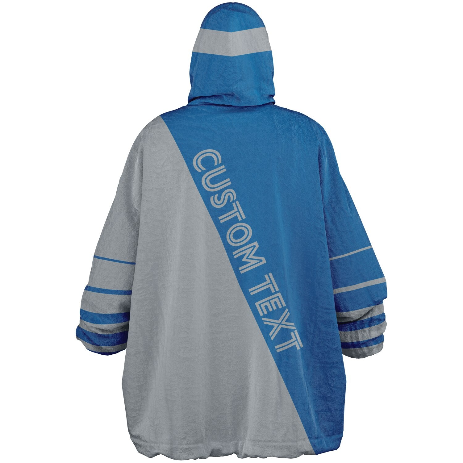 Blue and silver reversible snug hoodie with soft interior lining and casual everyday style for football fans.