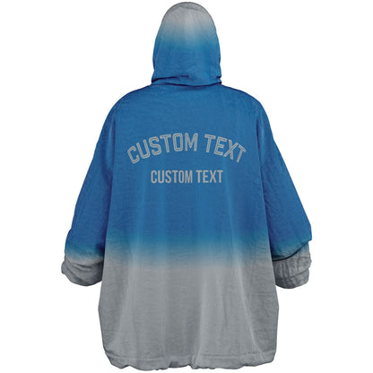 Blue and silver reversible snug hoodie with soft interior lining and casual everyday style for football fans.