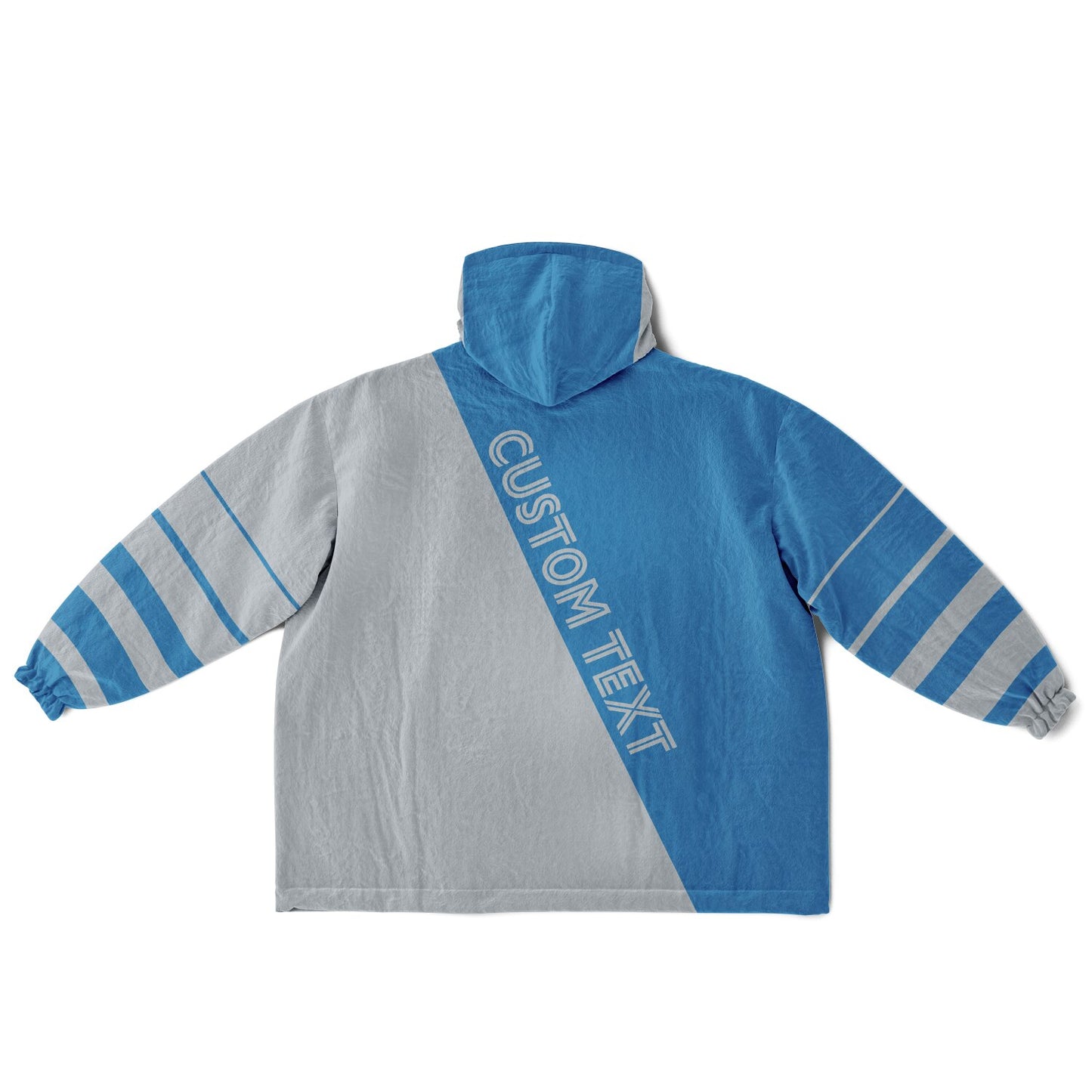 Blue and silver reversible snug hoodie with soft interior lining and casual everyday style for football fans.