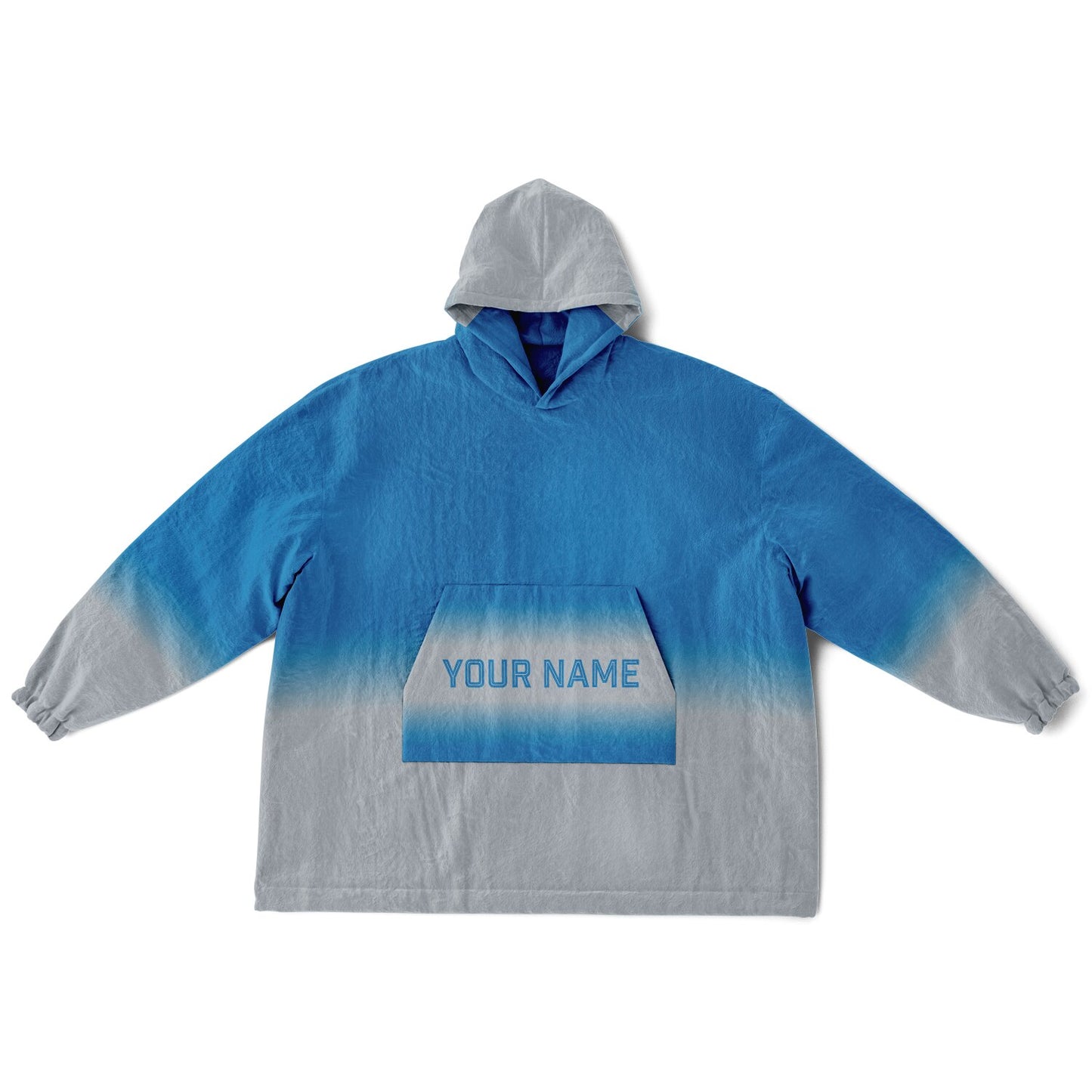 Blue and silver reversible snug hoodie with soft interior lining and casual everyday style for football fans.