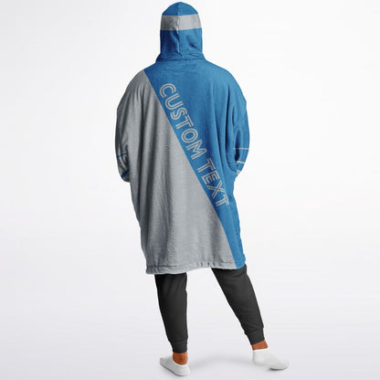 Blue and silver reversible snug hoodie with soft interior lining and casual everyday style for football fans.