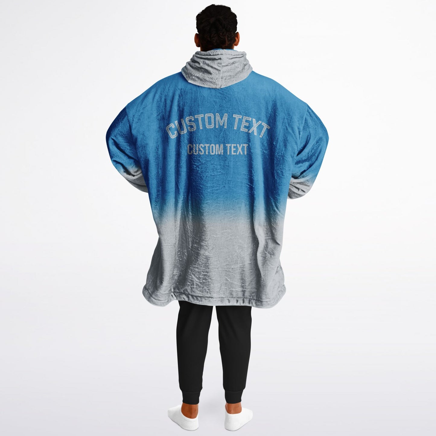 Blue and silver reversible snug hoodie with soft interior lining and casual everyday style for football fans.