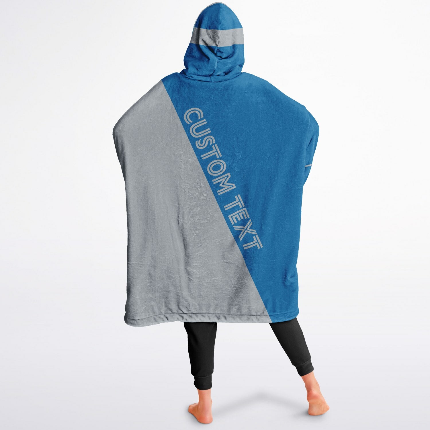 Blue and silver reversible snug hoodie with soft interior lining and casual everyday style for football fans.