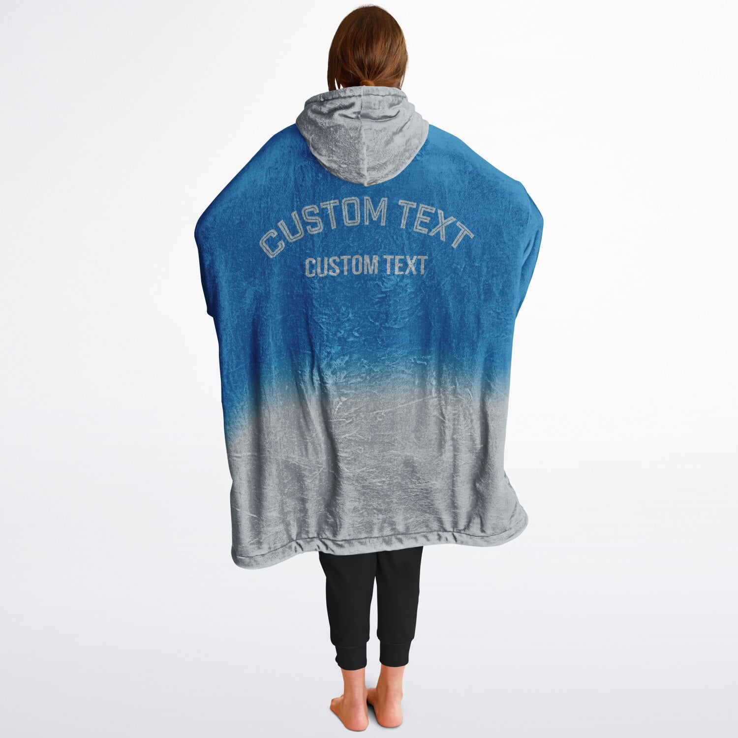 Blue and silver reversible snug hoodie with soft interior lining and casual everyday style for football fans.