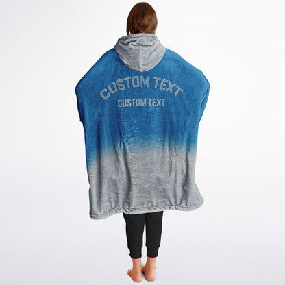 Blue and silver reversible snug hoodie with soft interior lining and casual everyday style for football fans.