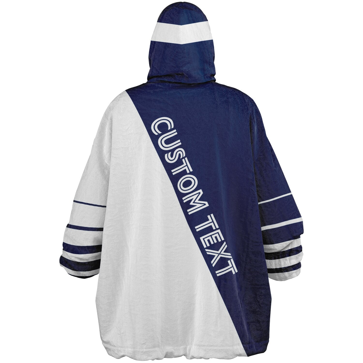 Blue and white reversible snug hoodie with soft interior lining and casual everyday style for football fans.