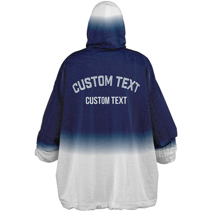 Blue and white reversible snug hoodie with soft interior lining and casual everyday style for football fans.