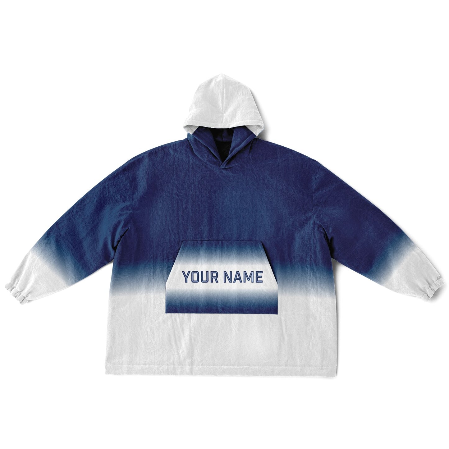 Blue and white reversible snug hoodie with soft interior lining and casual everyday style for football fans.