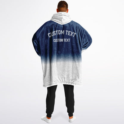 Blue and white reversible snug hoodie with soft interior lining and casual everyday style for football fans.
